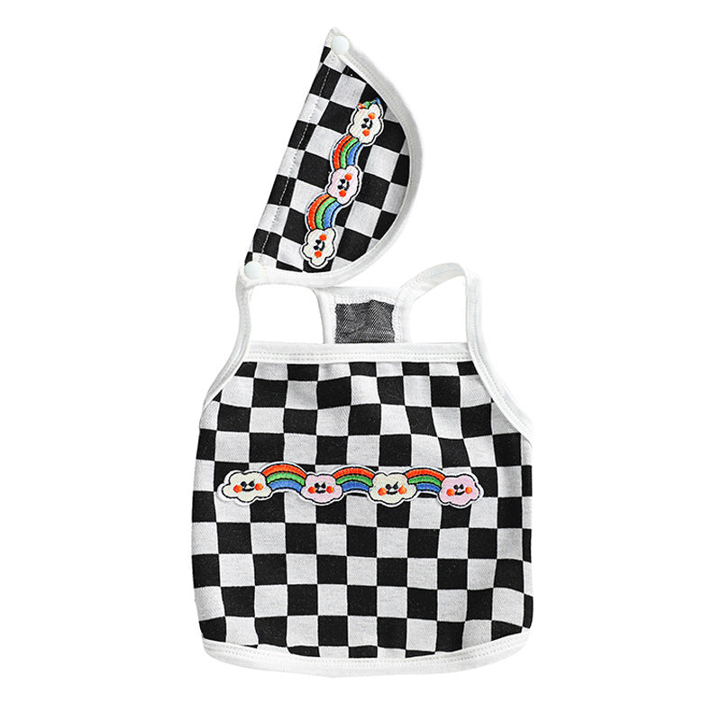 HKM-5243709 Stylish Plaid Vest for Pets in Green and White or Black and White Patterns