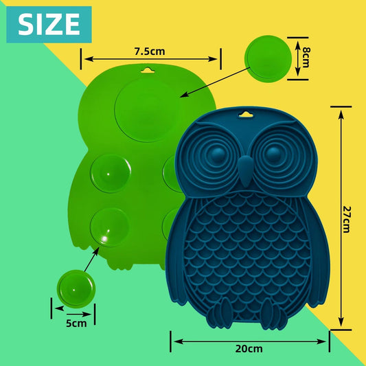 HKM-5244093 Pet Silicone Licking Mat for Dogs - Owl Design, 27x20cm, Multiple Colors Available