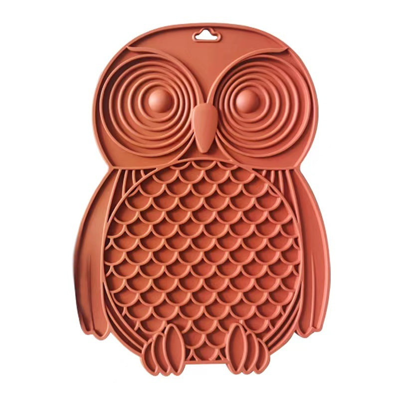 HKM-5244093 Pet Silicone Licking Mat for Dogs - Owl Design, 27x20cm, Multiple Colors Available