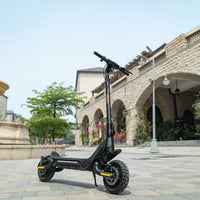 HKM-524435 F5 10-Inch Folding Electric Kick Scooter with 1600W Dual Motors, 50KM Range, Full Suspension