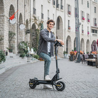 HKM-524435 F5 10-Inch Folding Electric Kick Scooter with 1600W Dual Motors, 50KM Range, Full Suspension