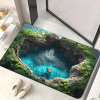 HKM-5244733 Visual 3D Effect Non-slip Absorbent Bathroom Mat in Various Designs and Sizes