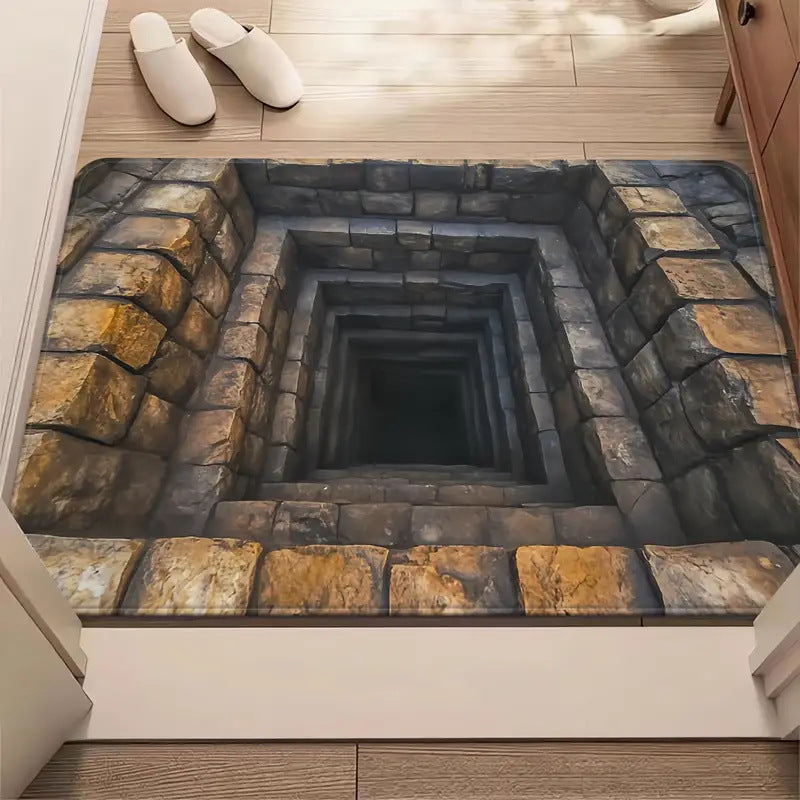 HKM-5244733 Visual 3D Effect Non-slip Absorbent Bathroom Mat in Various Designs and Sizes