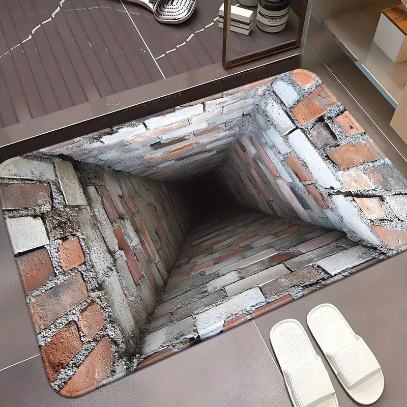 HKM-5244733 Visual 3D Effect Non-slip Absorbent Bathroom Mat in Various Designs and Sizes