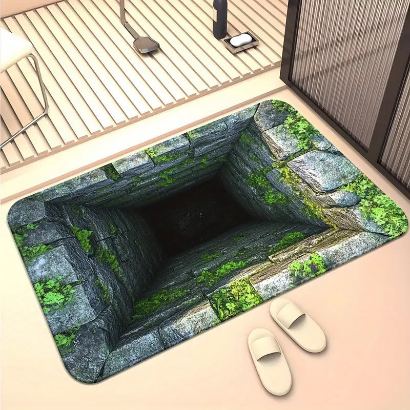 HKM-5244733 Visual 3D Effect Non-slip Absorbent Bathroom Mat in Various Designs and Sizes