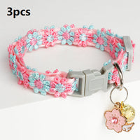 HKM-5245885 Lace Embroidery Trim Pet Collar for Cats in Floral Patterns