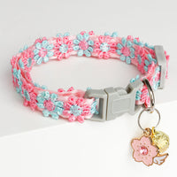 HKM-5245885 Lace Embroidery Trim Pet Collar for Cats in Floral Patterns