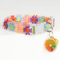 HKM-5245885 Lace Embroidery Trim Pet Collar for Cats in Floral Patterns