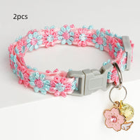 HKM-5245885 Lace Embroidery Trim Pet Collar for Cats in Floral Patterns
