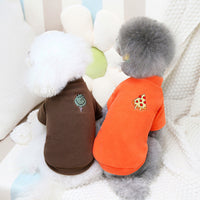 HKM-5246269 Cozy Medium-Sized Dog Fleece Sweatshirt in Orange, White, or Dark Brown