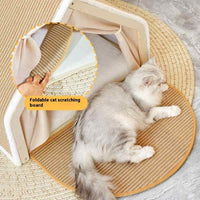 HKM-5247933 Durable Wood Cat Tent with Scratch Board - Plus-Sized Design for Comfort