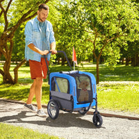 HKM-5249341 Compact Pet Bike Trailer for Medium Dogs with Weather Shield and Multiple Entrances