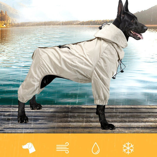 HKM-524947 Waterproof Polyester Rain Gear for Small and Medium Dogs in Black and Champagne