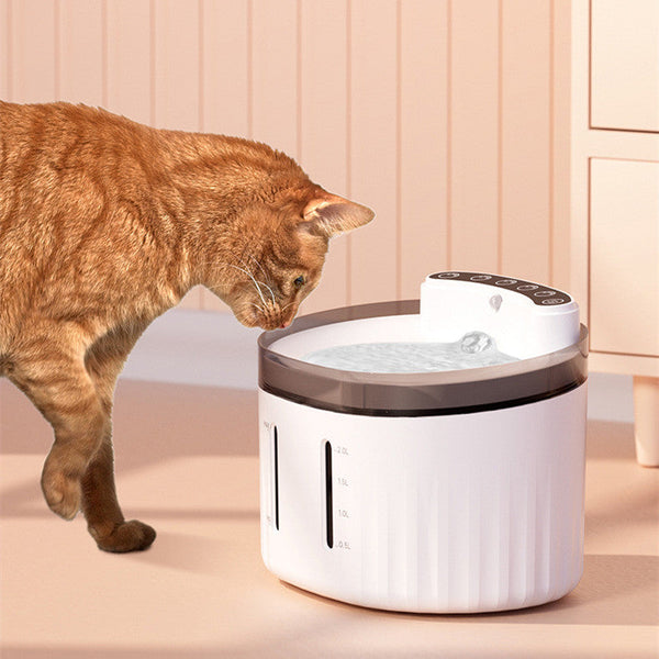 HKM-5249725 Automatic Pet Water Dispenser with 2L Capacity for Dogs and Cats, Low Noise Operation, Rechargeable Battery