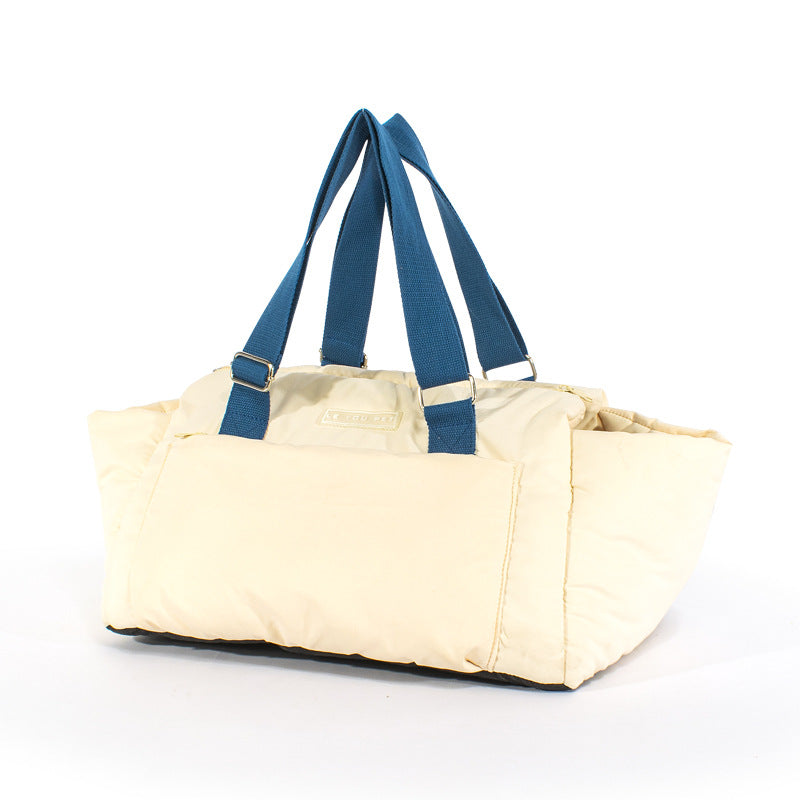 HKM-5250109 Portable Cat Carrier Bag - Soft Peach Skin Velvet with Spray Gum Cotton Filling, 45 x 35 x 26.5 cm