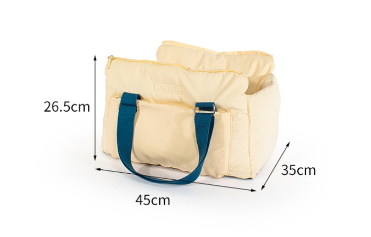 HKM-5250109 Portable Cat Carrier Bag - Soft Peach Skin Velvet with Spray Gum Cotton Filling, 45 x 35 x 26.5 cm