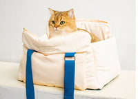 HKM-5250109 Portable Cat Carrier Bag - Soft Peach Skin Velvet with Spray Gum Cotton Filling, 45 x 35 x 26.5 cm