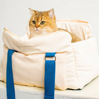 HKM-5250109 Portable Cat Carrier Bag - Soft Peach Skin Velvet with Spray Gum Cotton Filling, 45 x 35 x 26.5 cm