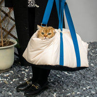 HKM-5250109 Portable Cat Carrier Bag - Soft Peach Skin Velvet with Spray Gum Cotton Filling, 45 x 35 x 26.5 cm