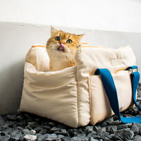 HKM-5250109 Portable Cat Carrier Bag - Soft Peach Skin Velvet with Spray Gum Cotton Filling, 45 x 35 x 26.5 cm