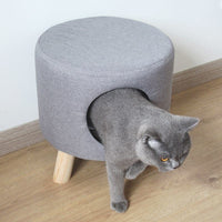 HKM-5250493 Dual-Use Cat Nest Bench in Gray and Milky White for Cats Under 16 Jin