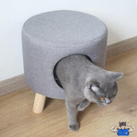 HKM-5250493 Dual-Use Cat Nest Bench in Gray and Milky White for Cats Under 16 Jin