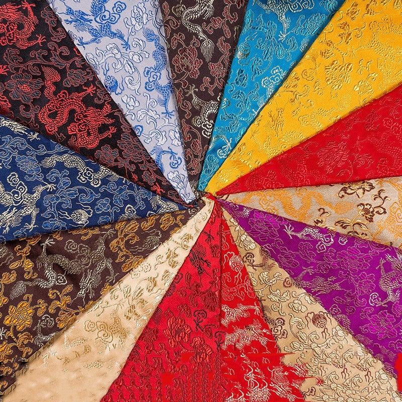 HKM-525075 Silk Brocade Fabric for Cheongsam, Dresses, and Home Decor - 150cm Width, 190g/㎡