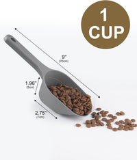 HKM-5251133 Pet Food Scoop with Measurement Lines for Accurate Portioning - 1 Cup Capacity, BPA-Free Plastic, Eco-Friendly Design