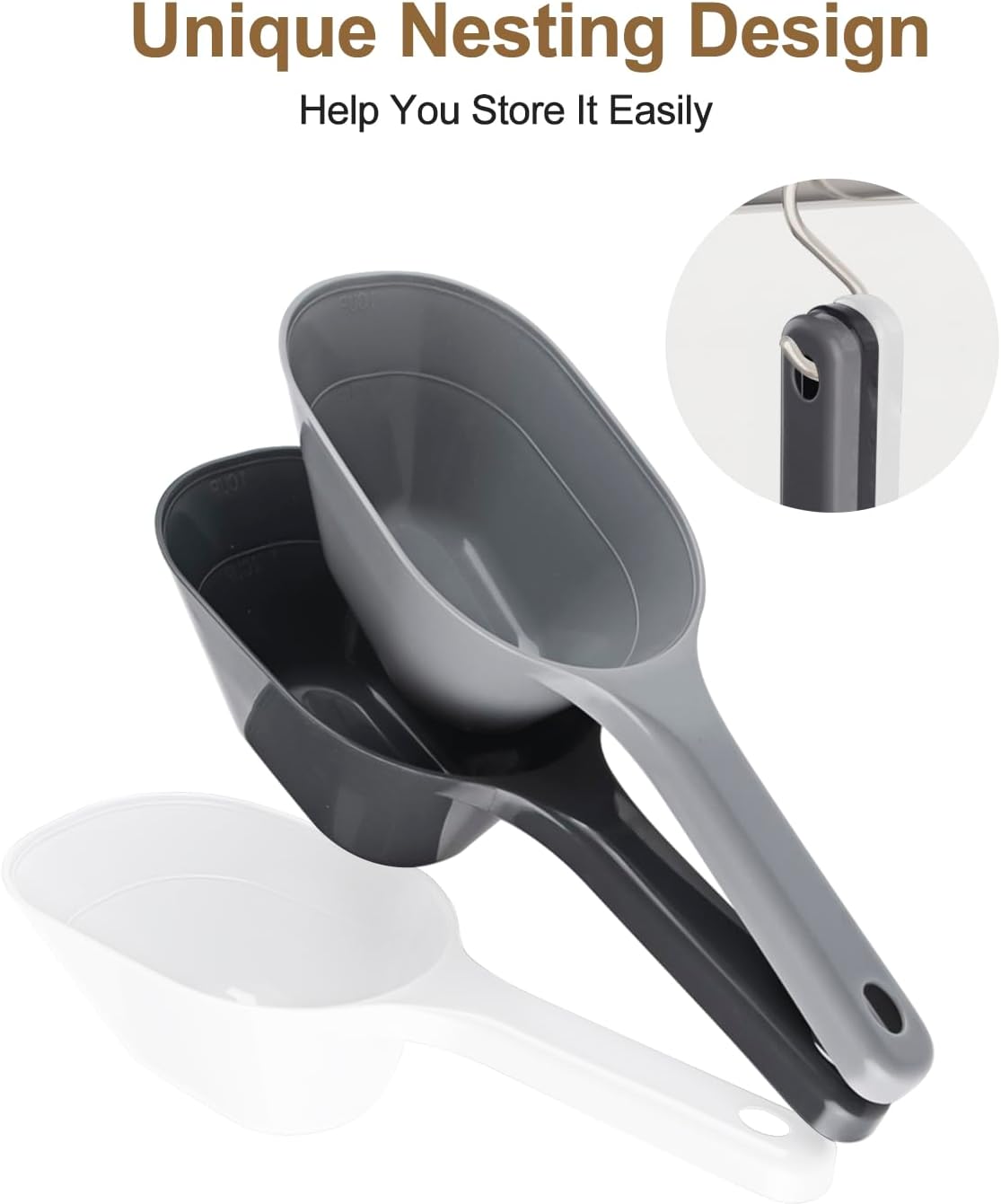 HKM-5251133 Pet Food Scoop with Measurement Lines for Accurate Portioning - 1 Cup Capacity, BPA-Free Plastic, Eco-Friendly Design