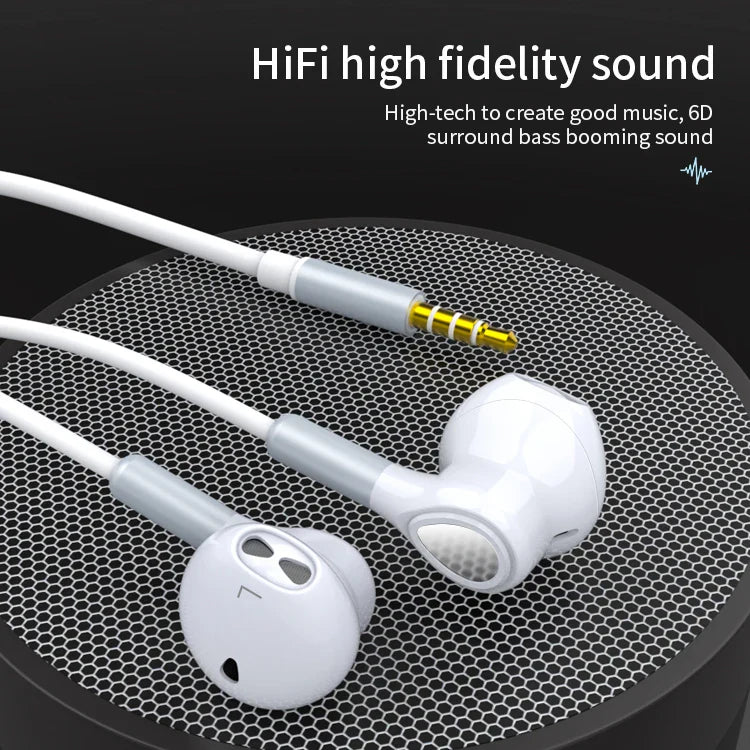 HKM-525139 Wired Earphones with 3.5 mm Connector, Microphone, and Volume Control for iPhone