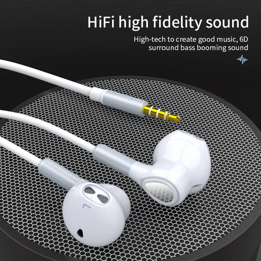 HKM-525139 Wired Earphones with 3.5 mm Connector, Microphone, and Volume Control for iPhone