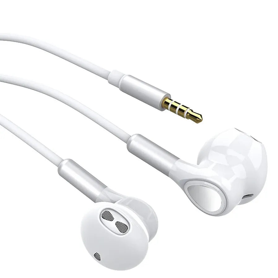 HKM-525139 Wired Earphones with 3.5 mm Connector, Microphone, and Volume Control for iPhone