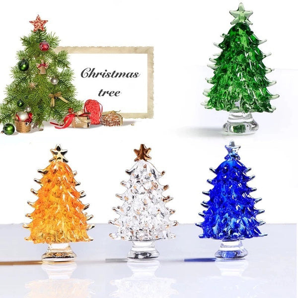 HKM-525203 Crystal Christmas Tree Ornament - Available in Green, Gold, Blue, Pink, and Platinum