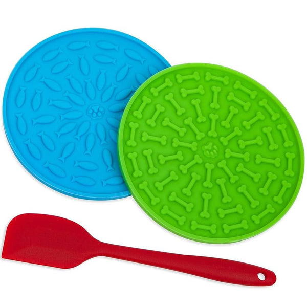 HKM-525395 Pet Silicone Slow Feeding Licking Mat with Suction Cups for Dogs, Ideal for Bath & Meal Time Use, 16cm or 21cm Size Options