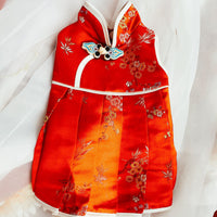 HKM-5254205 Red and Blue Cheongsam Style Pet Clothes for Dogs - Traditional Chinese Design