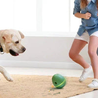 HKM-5254461 Egg Shaped Dancing Toy for Pets - Interactive Snack Dispenser with Whistle, Light and Motion