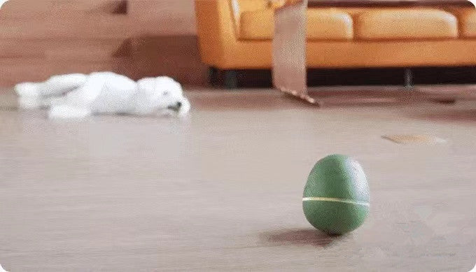 HKM-5254461 Egg Shaped Dancing Toy for Pets - Interactive Snack Dispenser with Whistle, Light and Motion