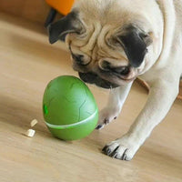 HKM-5254461 Egg Shaped Dancing Toy for Pets - Interactive Snack Dispenser with Whistle, Light and Motion