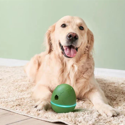 HKM-5254461 Egg Shaped Dancing Toy for Pets - Interactive Snack Dispenser with Whistle, Light and Motion