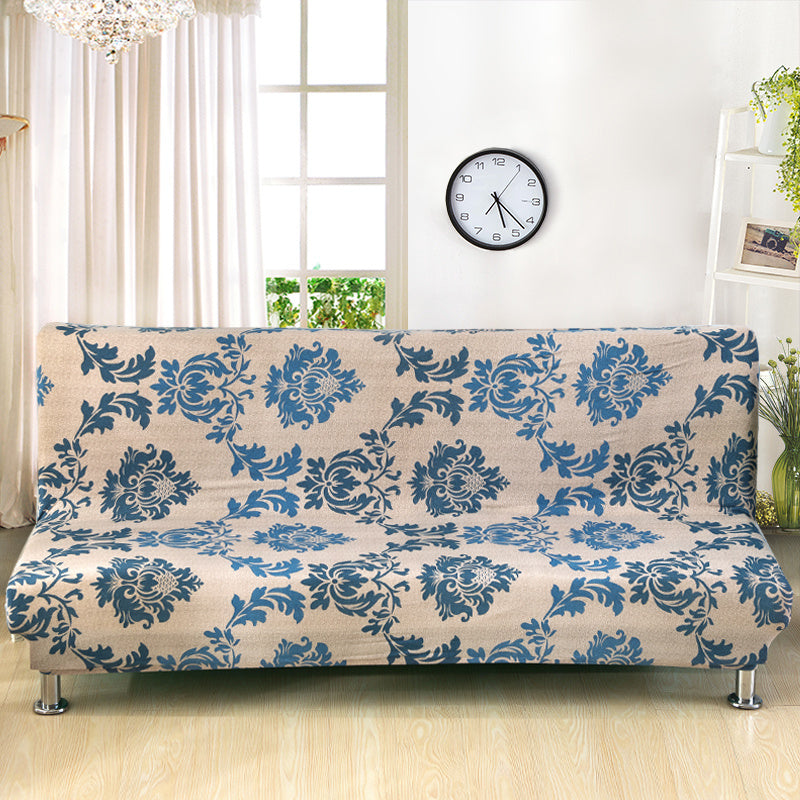 HKM-525459 No Armrest Folding Sofa Bed Slipcover – Polyester Blend, M & L Sizes Available