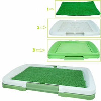 HKM-5255101 Dog Potty Training System with Antibacterial Lawn Carpet and Easy Clean Grid Design