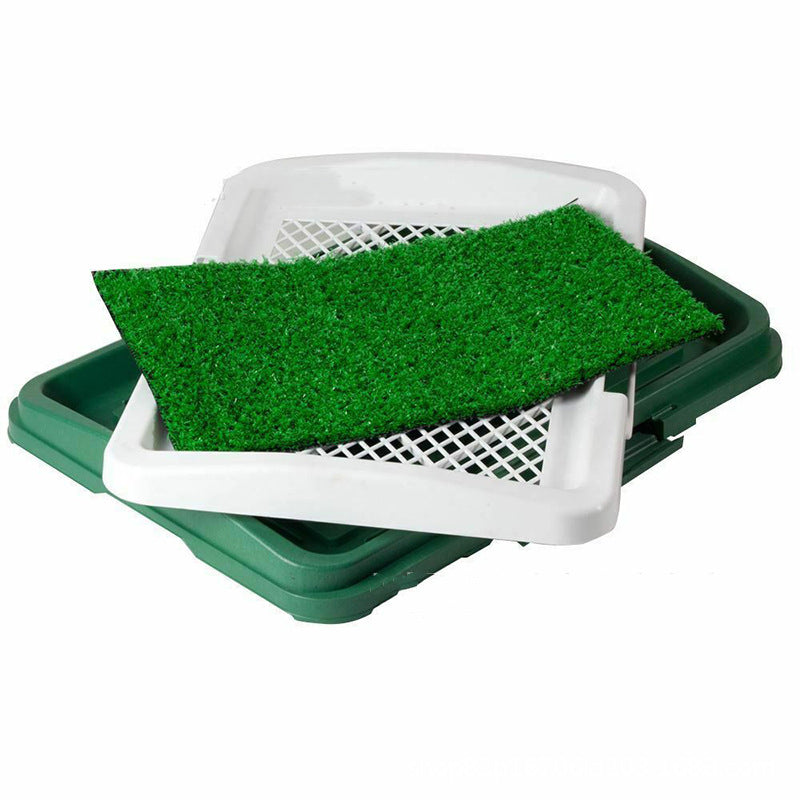 HKM-5255101 Dog Potty Training System with Antibacterial Lawn Carpet and Easy Clean Grid Design