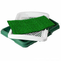 HKM-5255101 Dog Potty Training System with Antibacterial Lawn Carpet and Easy Clean Grid Design