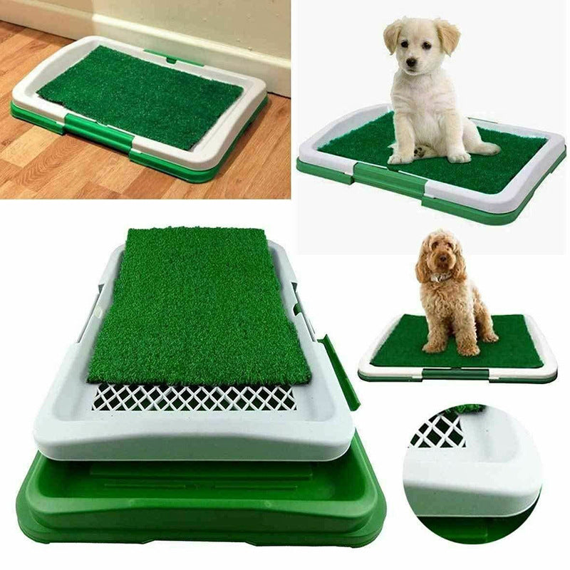 HKM-5255101 Dog Potty Training System with Antibacterial Lawn Carpet and Easy Clean Grid Design