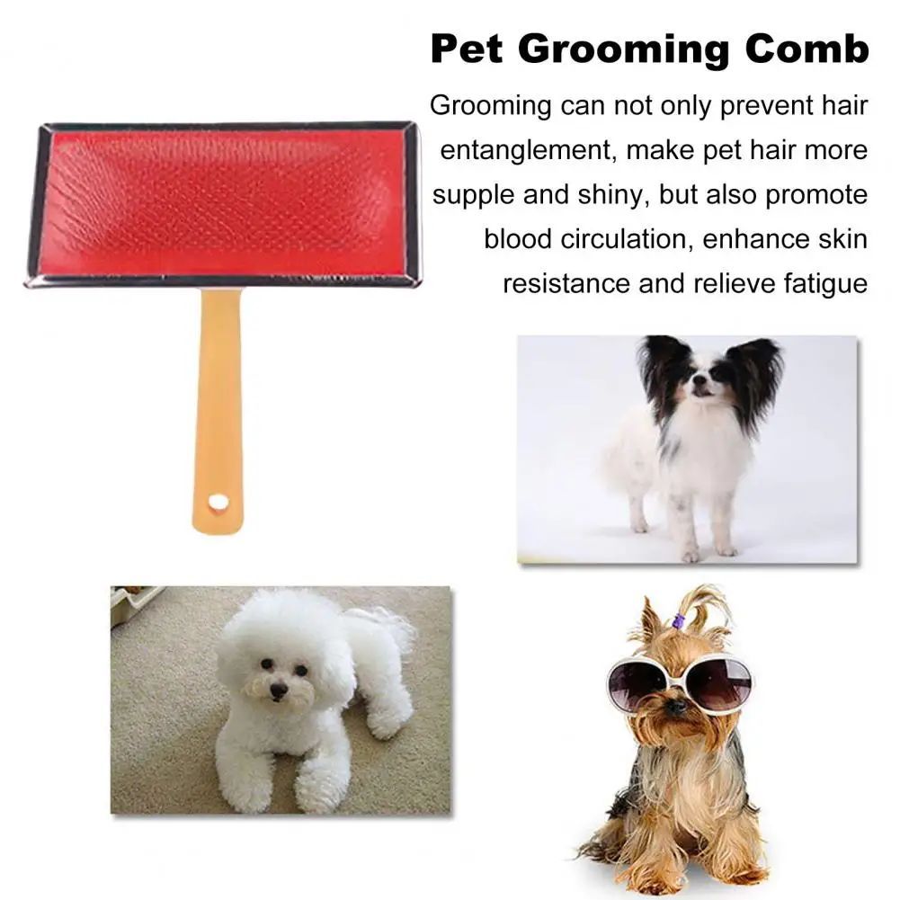 HKM-5255229 Durable Stainless Steel Pet Grooming Comb for Dogs and Cats - Gentle Knot and Tangle Remover with Ergonomic Handle