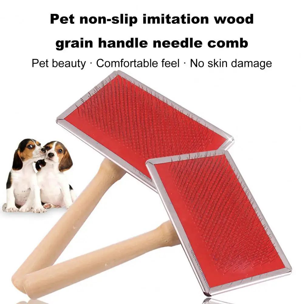 HKM-5255229 Durable Stainless Steel Pet Grooming Comb for Dogs and Cats - Gentle Knot and Tangle Remover with Ergonomic Handle