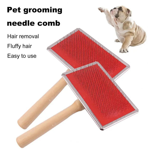 HKM-5255229 Durable Stainless Steel Pet Grooming Comb for Dogs and Cats - Gentle Knot and Tangle Remover with Ergonomic Handle