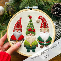 HKM-525523 Christmas Embroidery Kit - DIY Handicraft Set with Cotton and Linen Materials