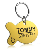 HKM-5255485 Personalized Engraved Stainless Steel Pet ID Tag - Customizable Shape and Size Options