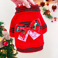 HKM-5257405 Cozy Christmas Sweater for Pets in Red and Green - Various Sizes Available